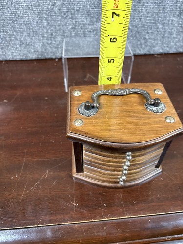 Vintage ~ Mid Century ~ 8 Holz/Kork Getränk Untersetzer ~ Holz Aufbewahrung Halter - Bild 8 von 8