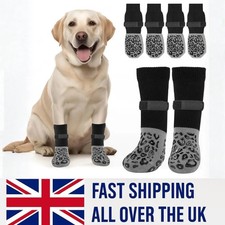 4-Pack Anti-Slip Dog Socks Paws Stop Licking Adjustable Pet Paw Protection Socks