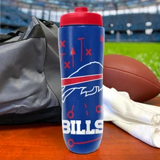 NFL Buffalo Bills Squeezy Water Bottle  BPA Free Holds 32 Ounces