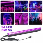 LED UV Ultraviolet Strip Tube Light 24 Leds Bar Club Party Lamp Blacklight USB