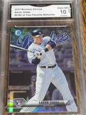 2017 Bowman Chrome Rookie Of Year Favorites Aaron Judge RC #ROYF-9 GMA 10 GEM MT