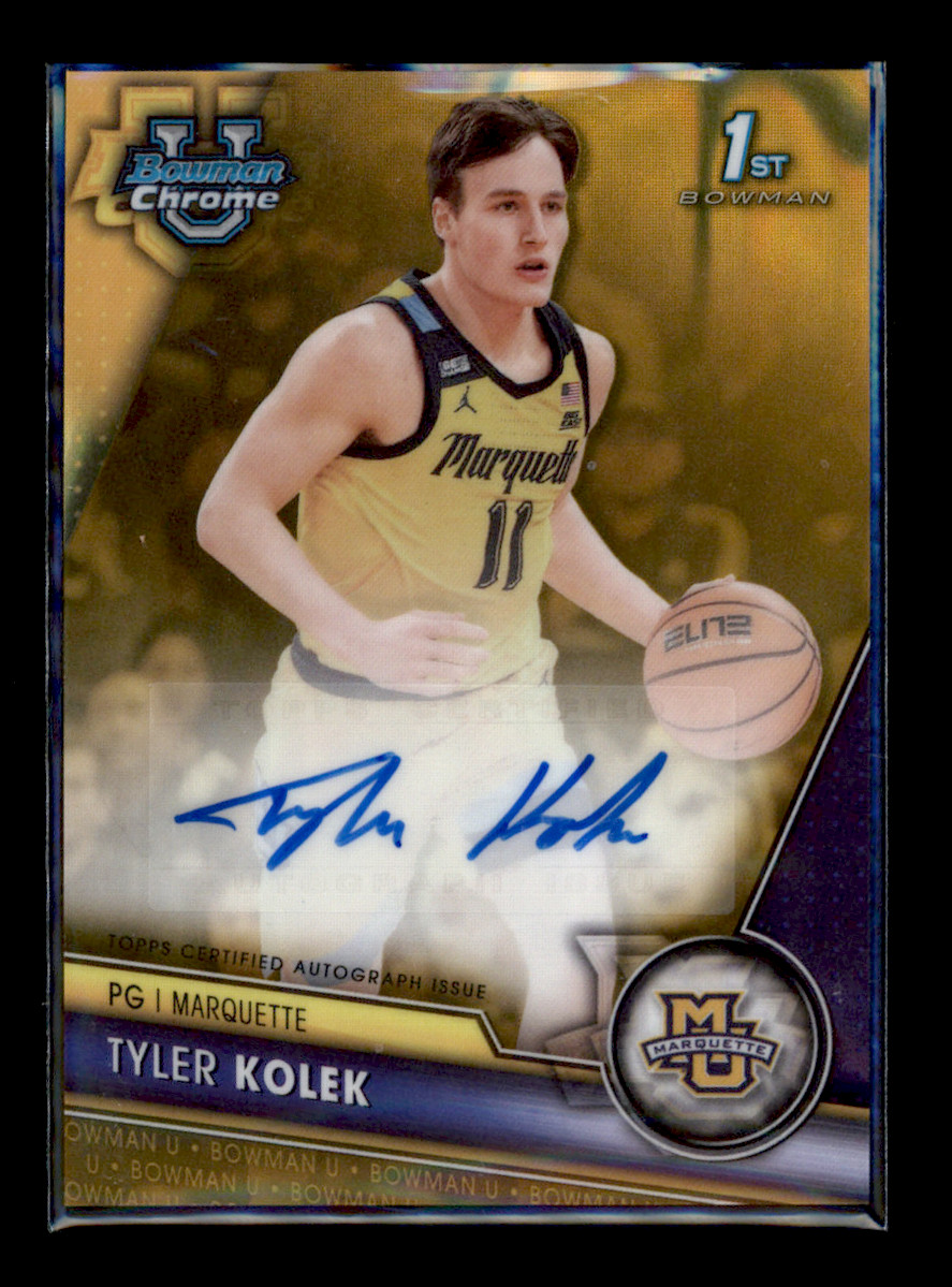 2023-24 Bowman University Chrome Tyler Kolek BCPA-TK Gold Lava Auto 5/50