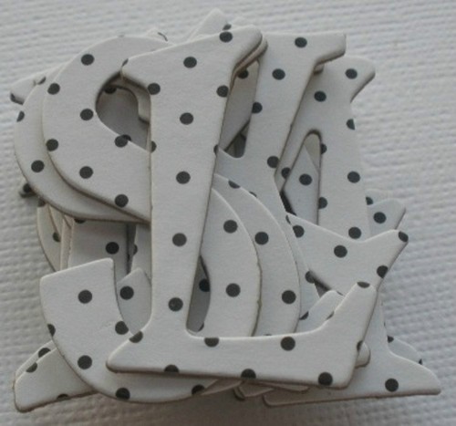 Doodlebug ~*WHITE POLKA DOT*~ Chipboard Die Cut Alphabet Letters - 1.5" inch - Picture 4 of 4
