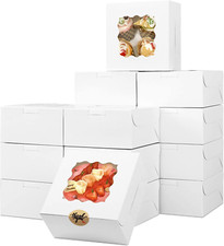 6X6X3 Inches Cake Boxes Bakery Boxes with Window 18Pcs Mini Bundt Cookie Box Caj