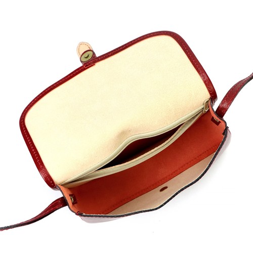 Elegant Crossbody Bag Genuine Leather Saddle Style Handmade Italy Handbag Brown - Picture 5 of 8