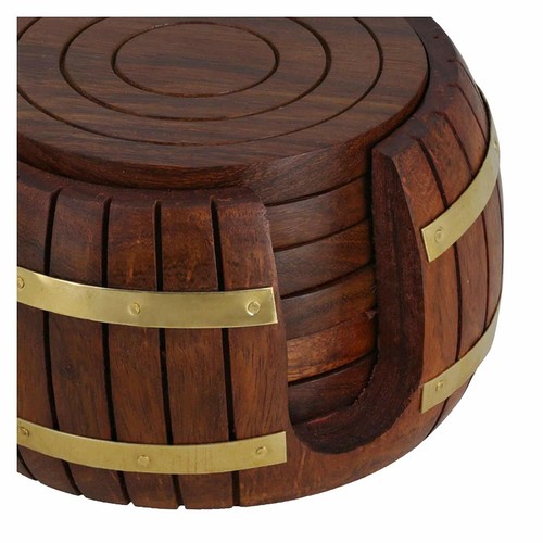 Wooden Tea Coaster  Set of 6 - Picture 3 of 4