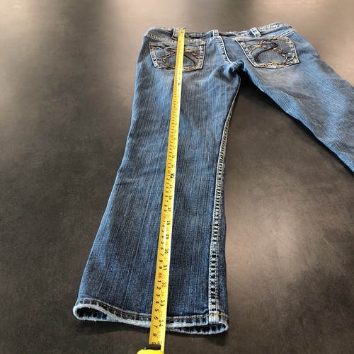 Jeans donna argento taglia 30W gamma Capri blu lavaggio medio elasticizzato 5 tasche - Foto 9 di 18