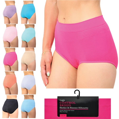 WOMENS BRIEFS LADIES SEAMLESS HIGH WAIST TUMMY CONTROL SLIMMING  SHAPEWEAR PANTS