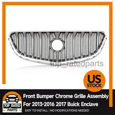 For Buick Enclave 2013-2016 2017 Front Bumper Upper Grille Black Chrome 84055812
