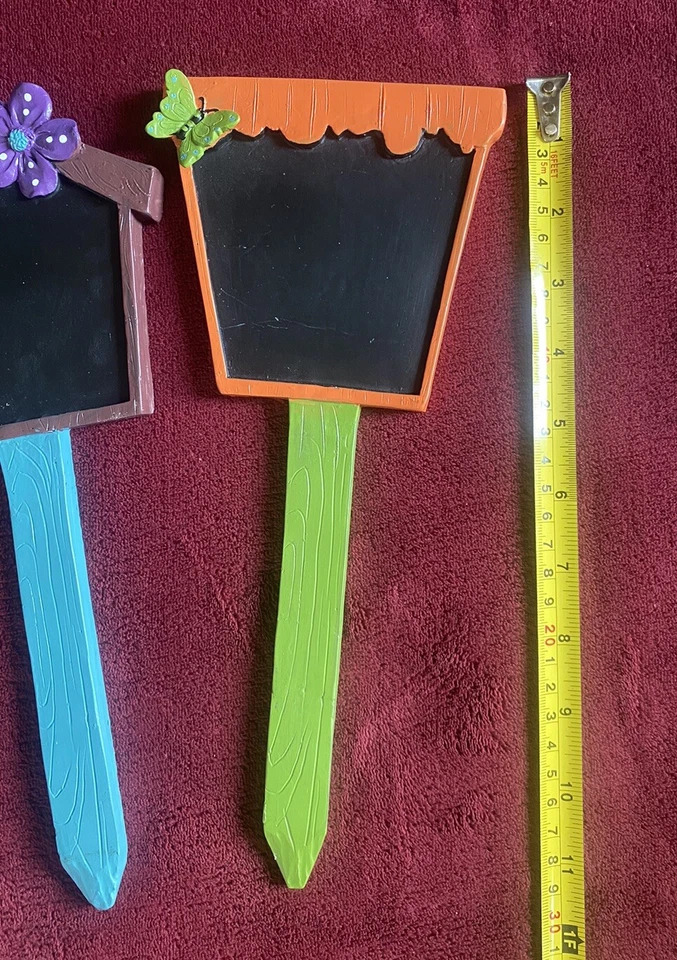 Set Of 3 Garden Stake Blackboard Flower Pot 12” - Image 2 of 3