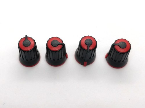 4 Black & Red D-Shaft Pot Knob for 6mm 270° Pointer DJ-TECH BEHRINGER SOUNDCRAFT - Picture 6 of 6