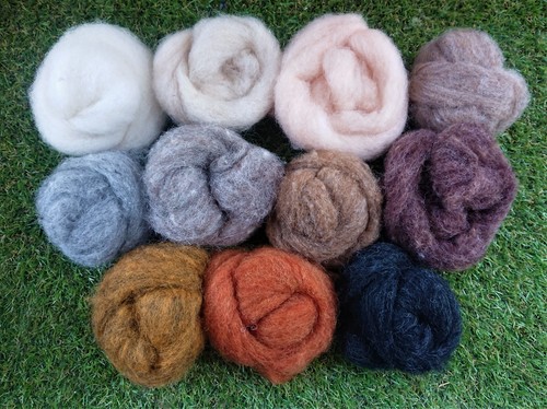 Crafty Jam Carded Slivers, Animal/Natural Tones Needle Felting Mixed Pack 80g - Picture 2 of 2