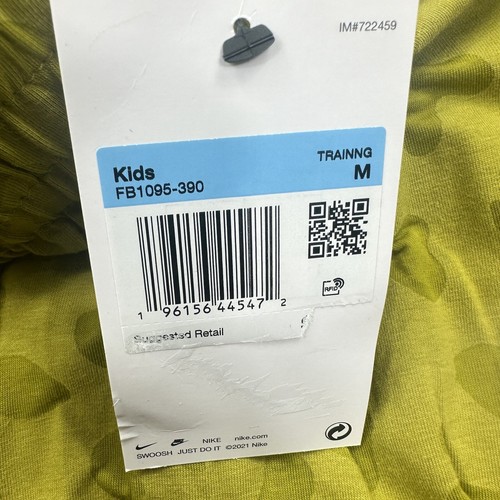 Nike Youth Girls Breezy Training Shorts Size Medium Green FB1095 High Waist - Picture 6 of 7
