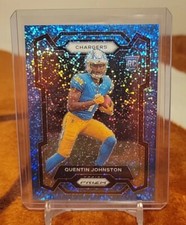 2023 Panini Prizm Blue Sparkle Quentin Johnston RC Chargers SSP #353 Rookie /96
