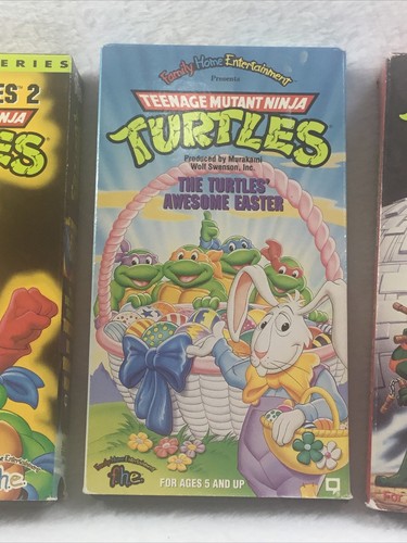 4 Rare Vintage Teenage Mutant Ninja Turtles Animated Cartoon VHS Tapes - Picture 4 of 17