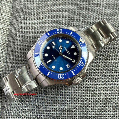 Reloj automático para hombre 43 mm BLIGER esfera azul bisel de cerámica Miyota NH35A PT5000 - Imagen 4 de 24