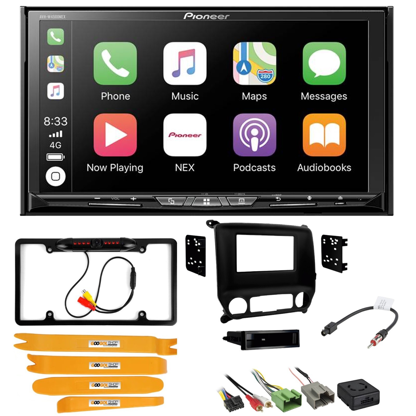 CD/DVD ресивер Pioneer AVH-W4500NEX с Apple CarPlay для Sierra 1500 2014-2018 годов выпуска