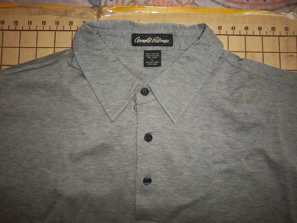 CAMISA POLO HOMBRE GRANDE GRIS ARNOLD PALMER ALGODÓN - NUEVA CON ETIQUETAS Foto 2 de 3