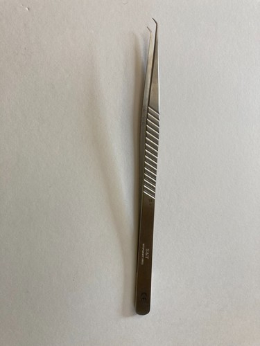 S&T Flat Handle Straight Tip Micro Forceps Stainless Steel Instrument JFAL-3-18 - Picture 2 of 8