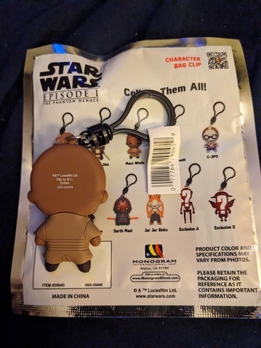 Monogram Star Wars Bag Clip Episode 1 Phantom Menace Mace Windu Bag cut open - Picture 2 of 2