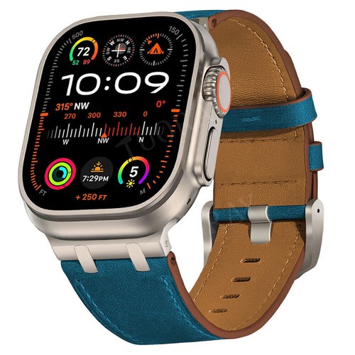 Correa de cuero y metal para Apple Watch Ultra 2 49 mm serie 10 9 8 7 SE 6 5 4 3 - Imagen 31 de 72