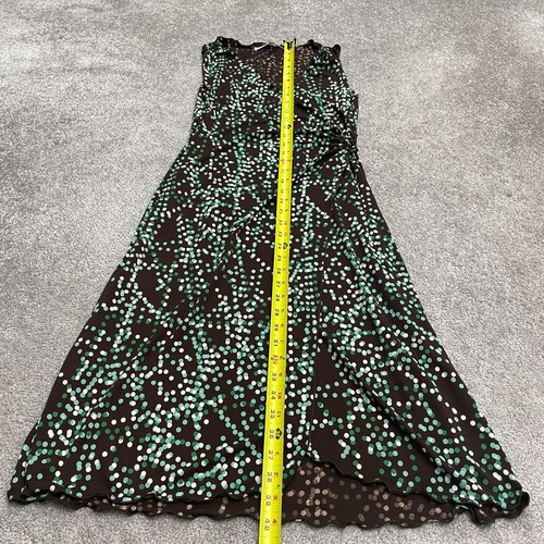 Studio M Maxi Wrap Dress Womens Small Multicolor Polka Dot Sleeveless V-Neck - Picture 8 of 13