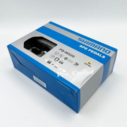 Shimano PD-M520 SPD MTB Pedals Clipless 9/16" SM-SH51 Cleats Silver New In Box - Picture 4 of 4