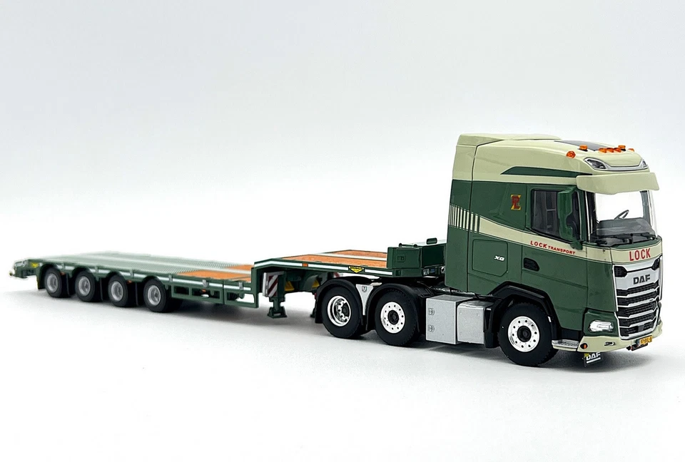 DAF XG 6x2 twin steer semi lowloader trailer "Lock transport" WSI truck models - Image 4 of 4