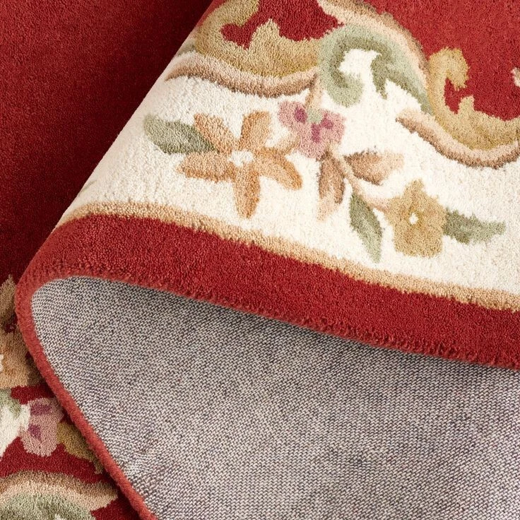 Alfombra acolchada a mano con diseño Aubusson alfombra de lana con bandas 8X10 9X12 6X9 5X8 Foto 4 de 4