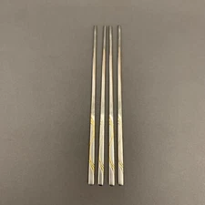 Stainless Steel Metal Silver-tone Gold Chopsticks 8 1/8" Lot of 4