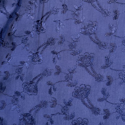 Vintage Regarde Drop Waist Dress Colbalt Blue Size Medium 3/4 Sleeves Embroidery - Picture 5 of 6