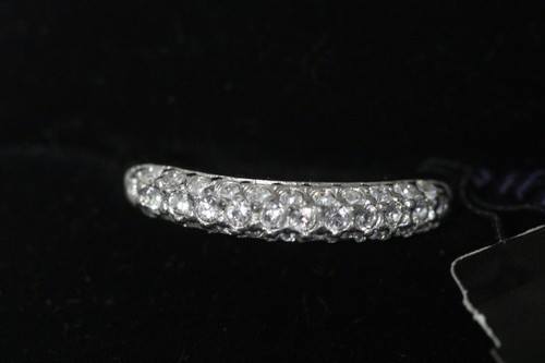Swarovski Crystal Sterling Silver Half Eternity Band Ring Size 7 NWT - Picture 4 of 10