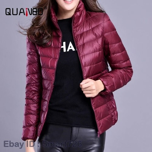 Women Spring Jacket Fashion Short Ultra Lightweight Packable Puffer Coats Female - Picture 21 of 36