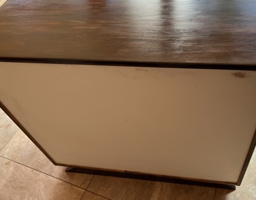 Vintage 1960'S Deep Solid Oak Mid Century Modern 3 Drawer Dresser Rustic Finish - Picture 11 of 11