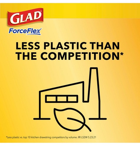 Bolsas de basura Glad ForceFlex cocina alta 13 galones cordón ganancia Febreze 160 ct - Imagen 5 de 9