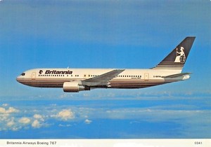 BRITANNIA-Airways-Boeing-767-seats-273-Airplane-Postcard