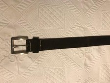 GANT CLASSIC SUEDE SILVER TONE BUCKLE BROWN LEATHER BELT MADE IN ITALY