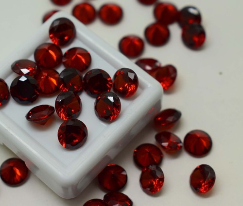 5Pcs AAA Dark Red Garnet Excellent Round cut loose Garnet jewelry Gemstone Lot - Picture 4 of 7