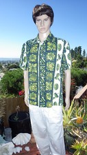 Vintage 1950 era Ui-Maikai Hawaii Hawaiian Aloha Shirt Tiki Drums Pineapple Luau