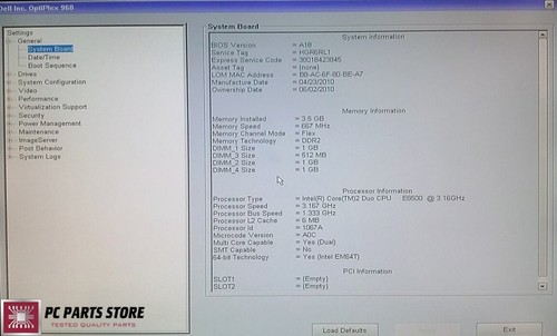 Placa madre de factor de forma pequeño Dell OptiPlex 960 SFF DDR2 LGA 775 G261D 0G261D - Imagen 11 de 11