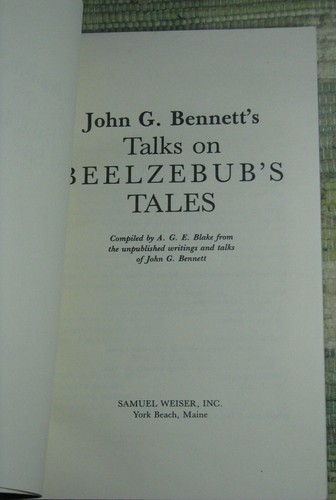 TALKS ON BEELZEBUB'S TALES by John G. Bennett 1988 Paperback Fourth Way - Picture 5 of 29