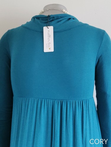 NWT MOTHER BEE MATERNITY MAXI DRESS Size S Cowl Neck Long Sleeve Empire waist - Picture 10 of 12