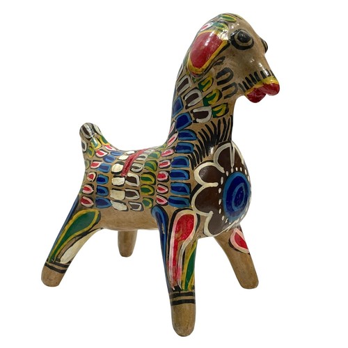 Vintage 1970s Mexican Pottery Folk Art Hand Painted Clay Dog "Piggy" Coin Bank - Picture 7 of 14