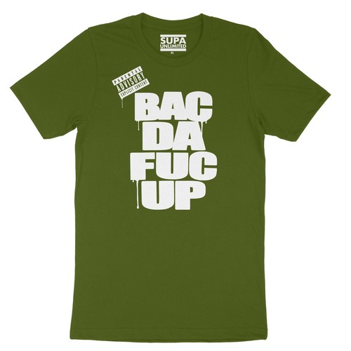 Classic Men T-Shirt 90's BACDAFUCUP, Hip Hop Rap NYC Queens Design Graphic Tee - Picture 20 of 26