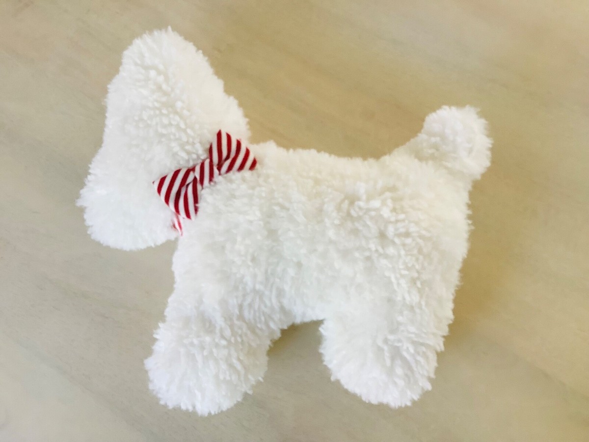 Threshold White Faux Fur Dog Shaped Throw Pillow NWT