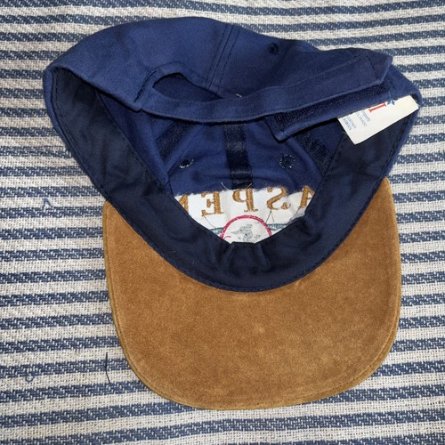 Vintage Aspen Ski Cap Hat by Ski Country Imports Adjustable Blue Suede Bill USA - Picture 11 of 14