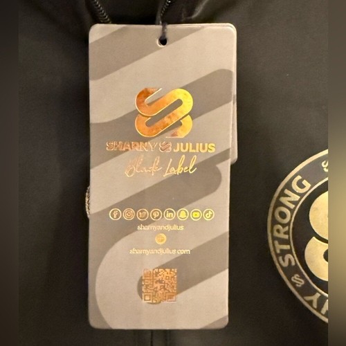 NWT…Sharny & Julius SJ Glitter Ribbon Black Tracksuit Jacket - Woman's Size L. - Picture 10 of 12