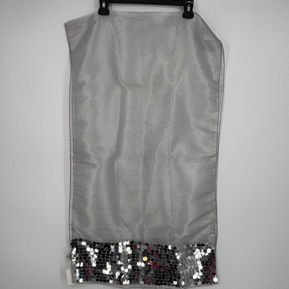 Avon Womens Rectangular Wrap Scarf Silver Metallic with Paillettes ...