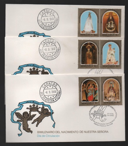 Venezuela: 1985; Scott 1338, sheet of 10 values of virgins + 5 F.DC, VZ2482 - Picture 2 of 3