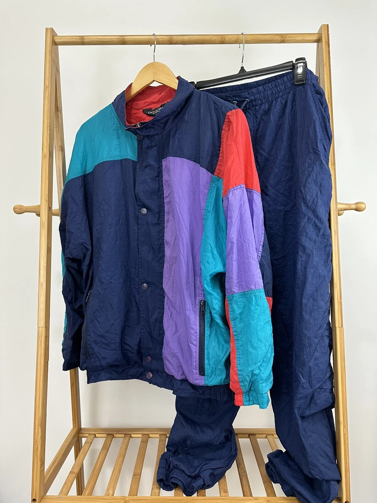 Giacca e pantaloni vintage Christian Dior Monsieur B Colorata Frangivento L